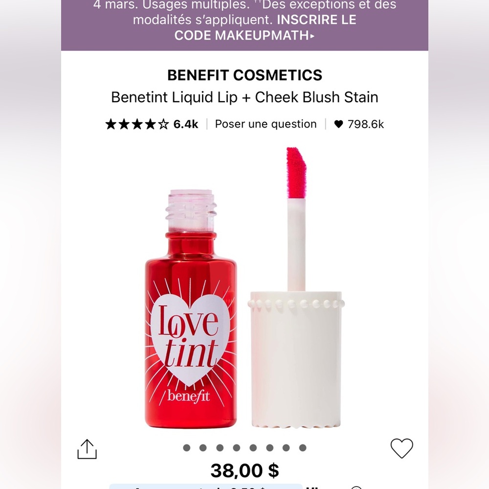 Benefit Lovetint Bold Red Stain NEW